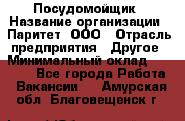 Посудомойщик › Название организации ­ Паритет, ООО › Отрасль предприятия ­ Другое › Минимальный оклад ­ 23 000 - Все города Работа » Вакансии   . Амурская обл.,Благовещенск г.